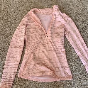 Nike, pink and gold quarter zip